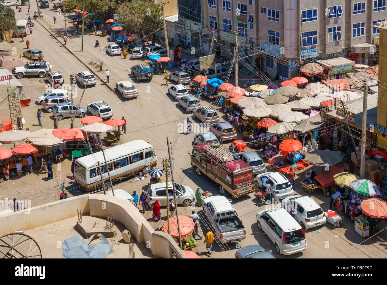 Street market in Hargeisa in Somaliland, Somalia Stock Photo