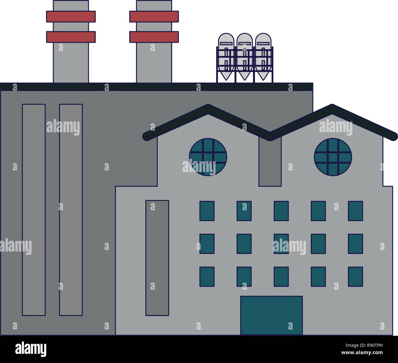 Factory industry building isolated Stock Vector Image & Art - Alamy