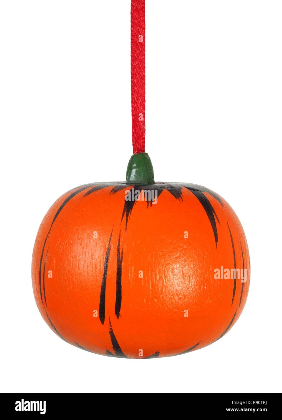 Pumpkin as Christmas tree decoration isolated on white background Stock Photo