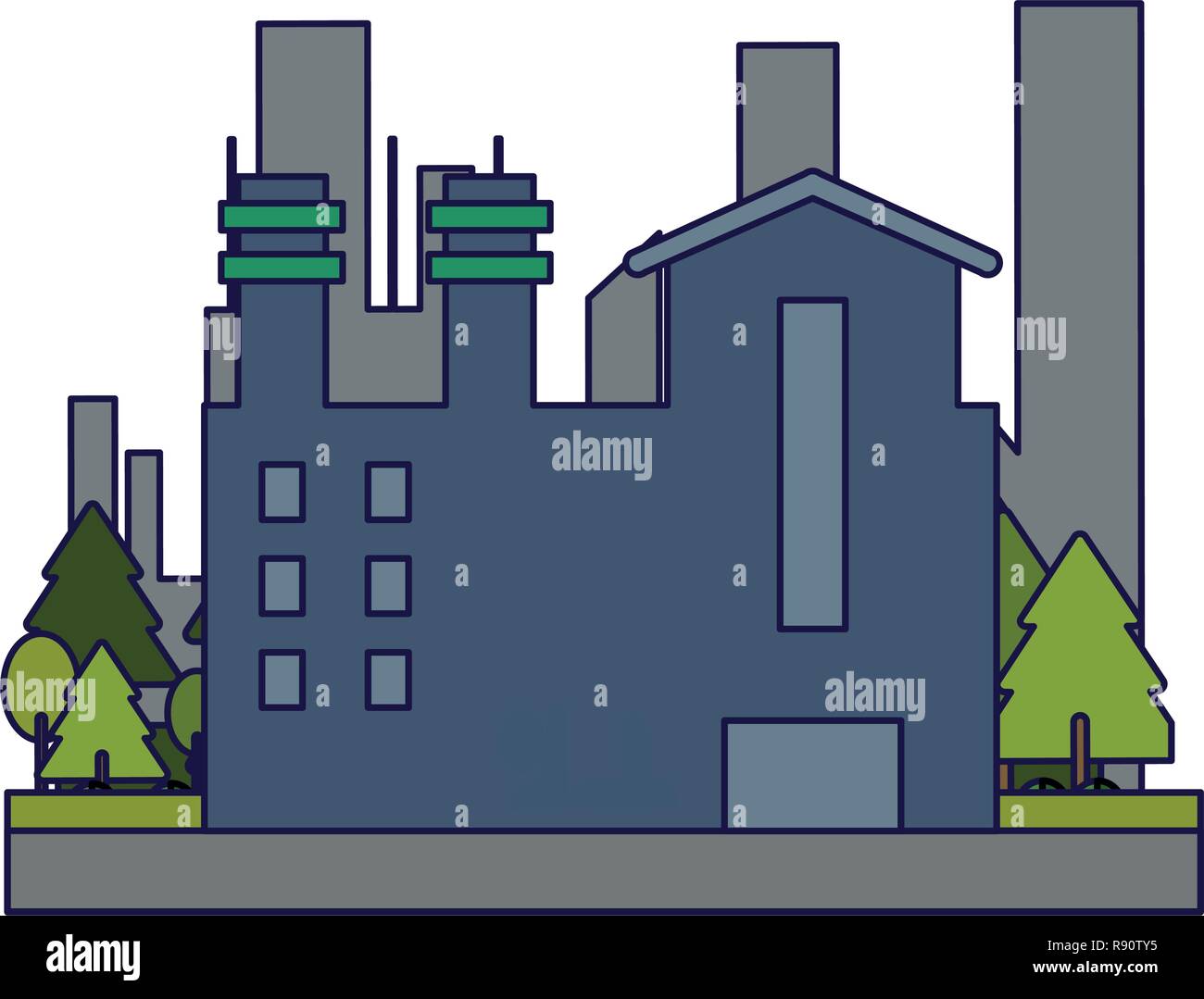 Factoy industry building Stock Vector Image & Art - Alamy