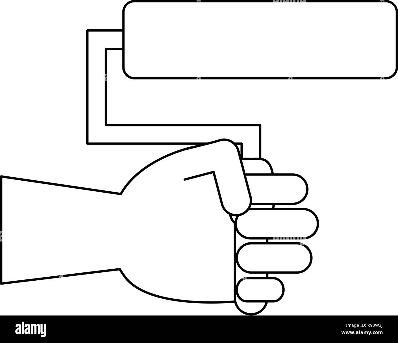 Hand with tool black and white Stock Vector Image & Art Alamy