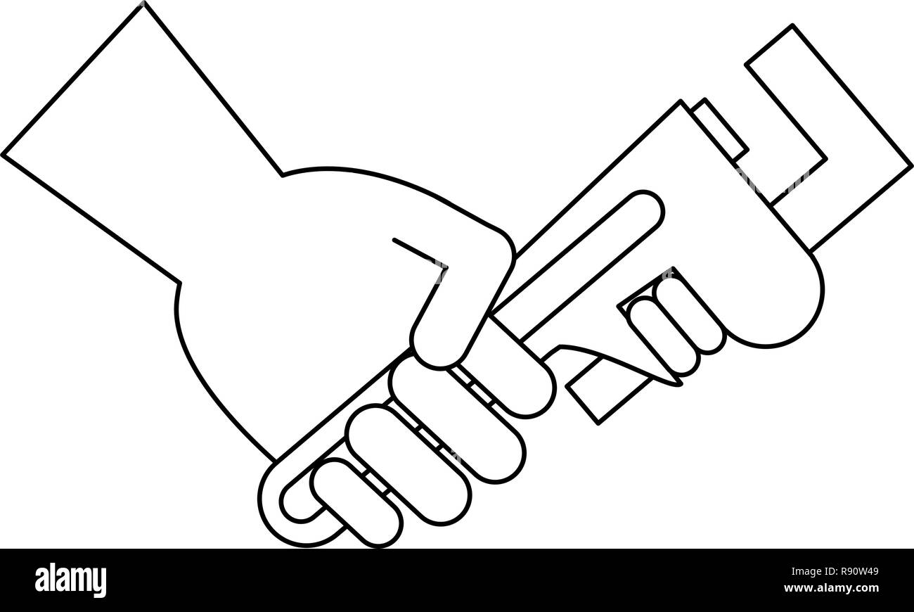 Hand with tool black and white Stock Vector Image & Art - Alamy