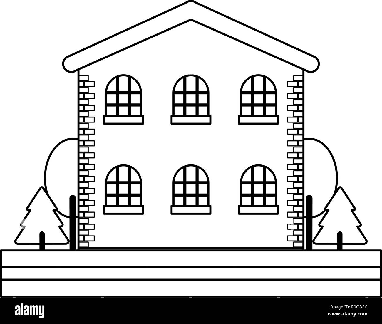 Antique house real estate black and white Stock Vector Image & Art - Alamy