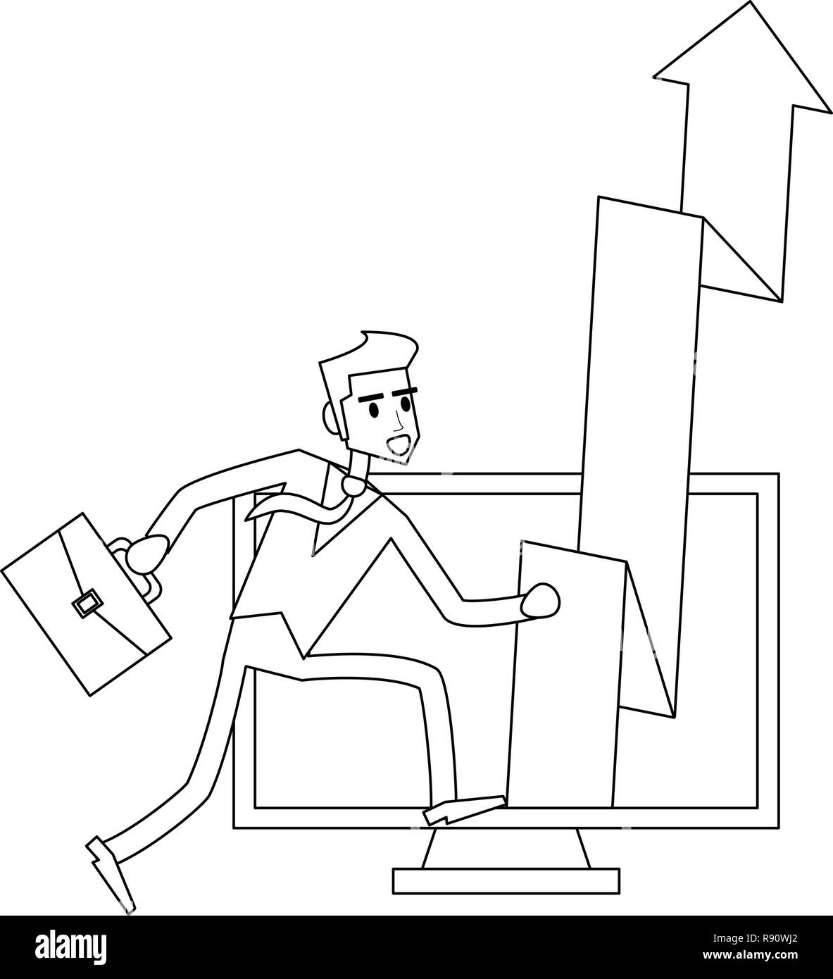 Businessman successful entrepreneur in black and white Stock Vector ...