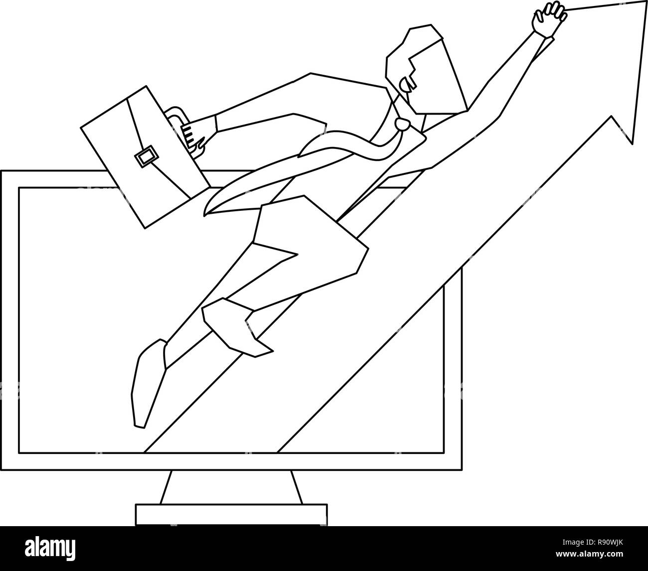 Businessman successful entrepreneur in black and white Stock Vector ...
