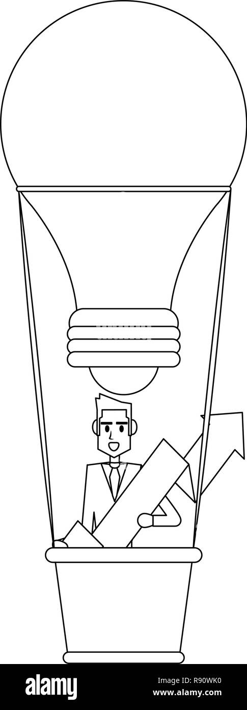 Businessman successful entrepreneur in black and white Stock Vector ...