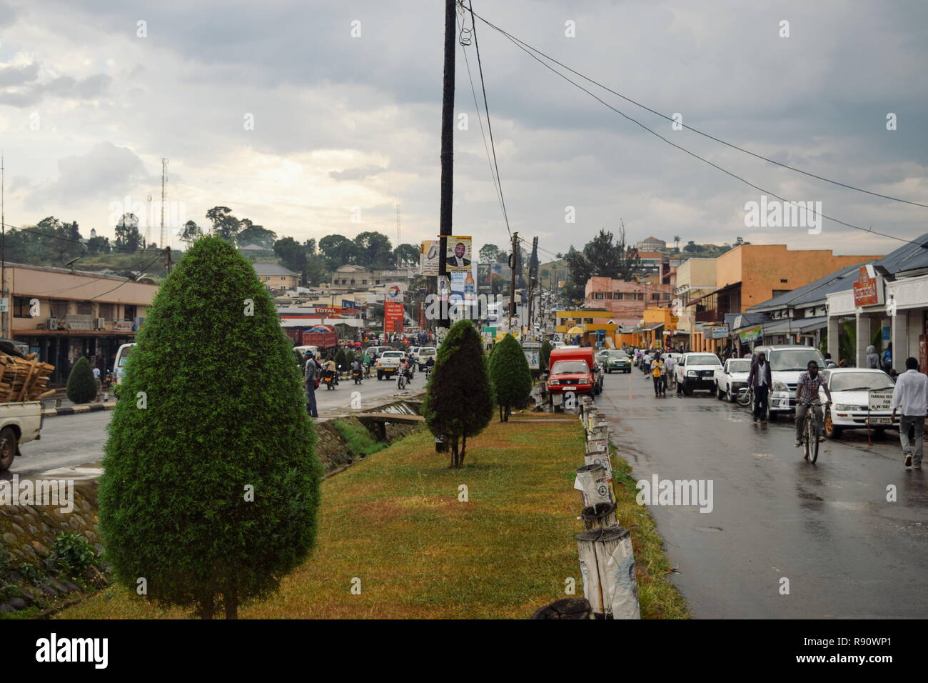 A busy street at Fort Portal, Uganda Stock Photo