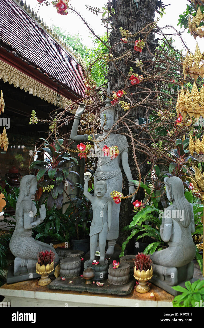 The Buddha Tree in the grounds of the Silver Pagoda, Phnom Penh, Cambodia Stock Photo