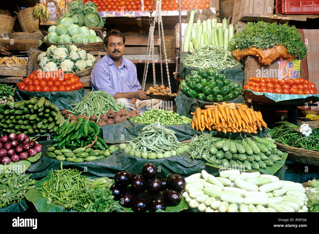 Vegetable Vendor Stock Photo Alamy