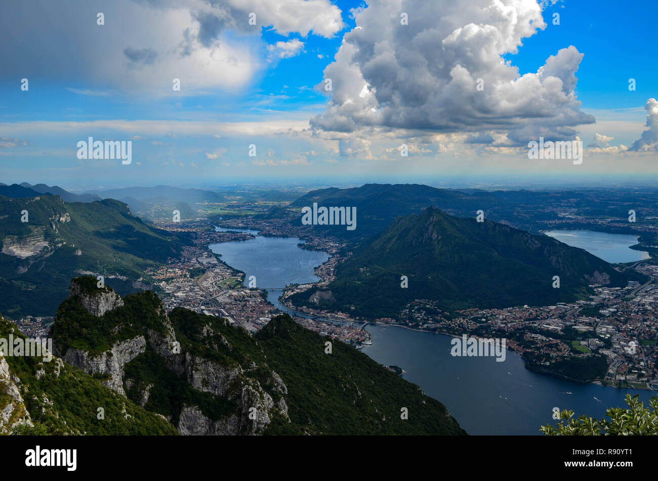 Top view of Lake Como Stock Photo