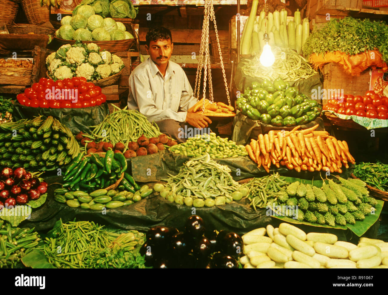 vegetable vendor, bombay mumbai, maharashtra, India Stock Photo Alamy