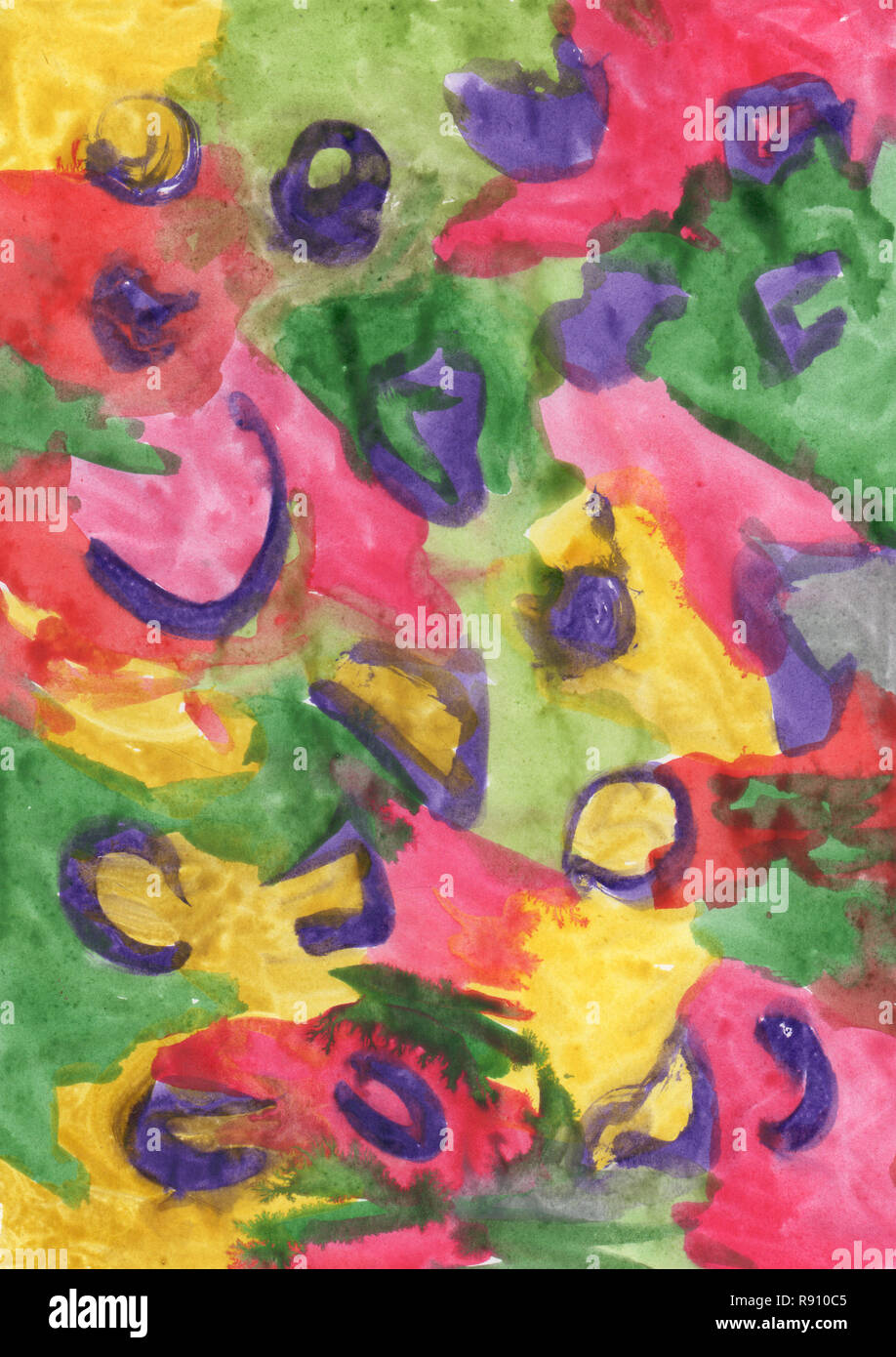 abstract multicolored spots on white background Stock Photo