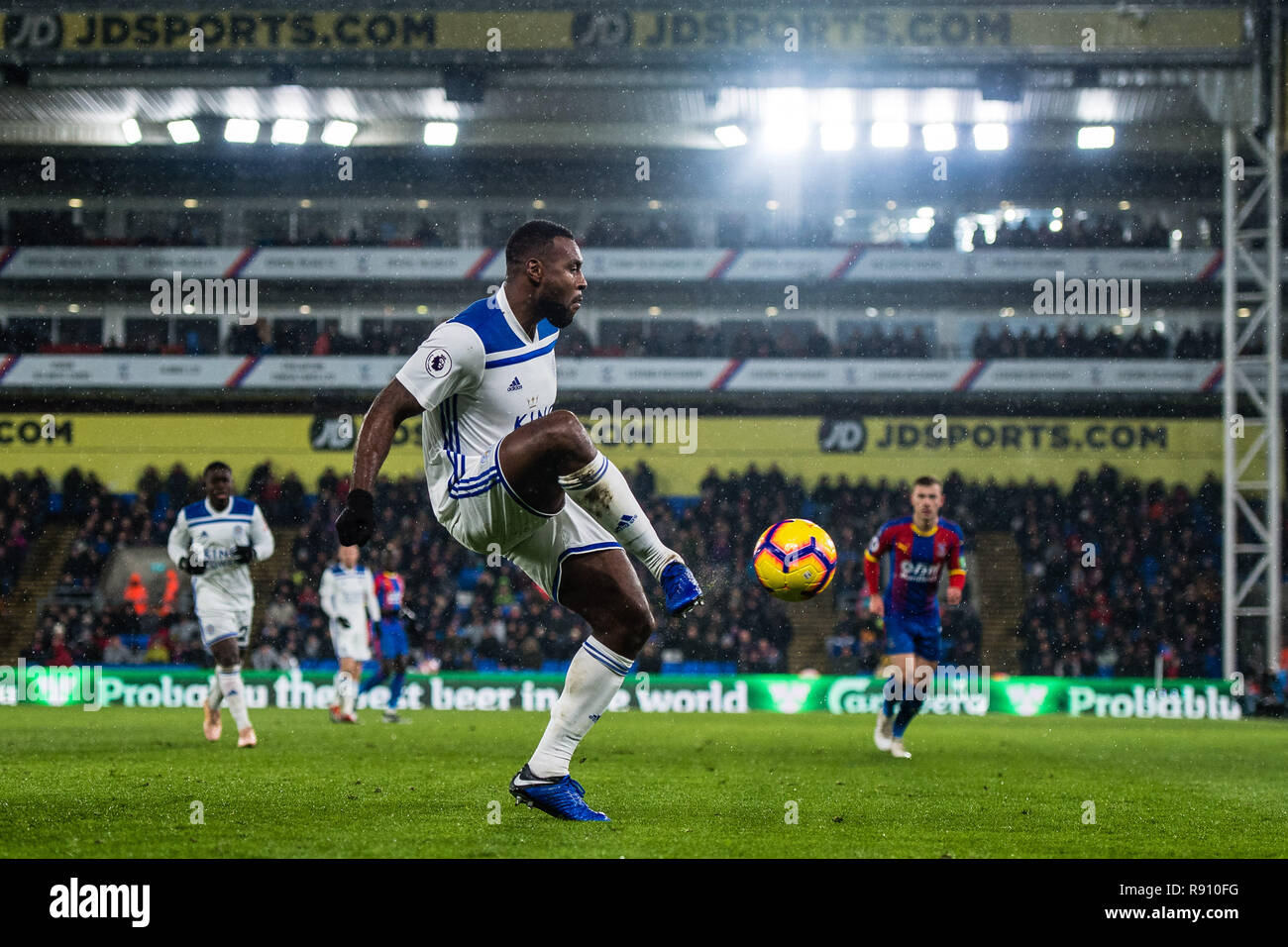 LONDON, ENGLAND - DECEMBER 15: Wilfred Ndidi of Leicester City looks on during the Premier League match between Crystal Palace and Leicester City at Selhurst Park on December 15, 2018 in London, United Kingdom. (Photo by MB Media) Stock Photo