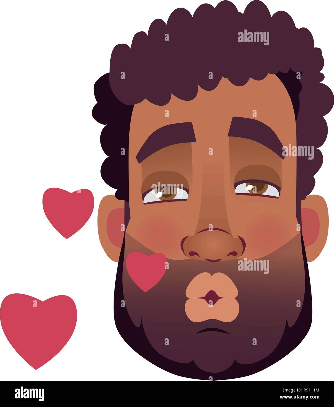 Face of African man. Blowing kiss man vector illustration Stock Vector  Image & Art - Alamy