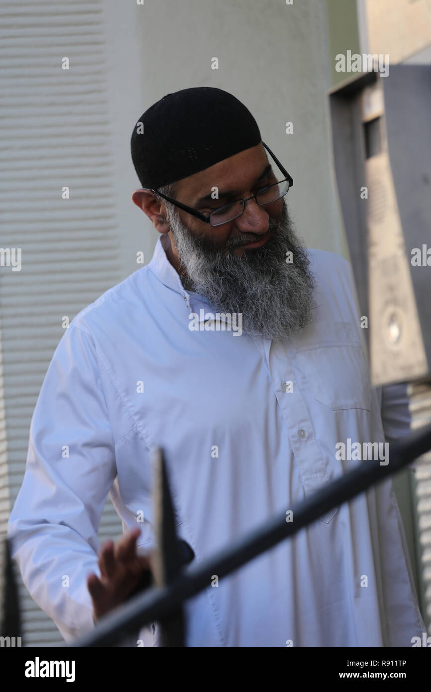 Anjem Choudary on the day of his release outside his Camden Probation Office Stock Photo