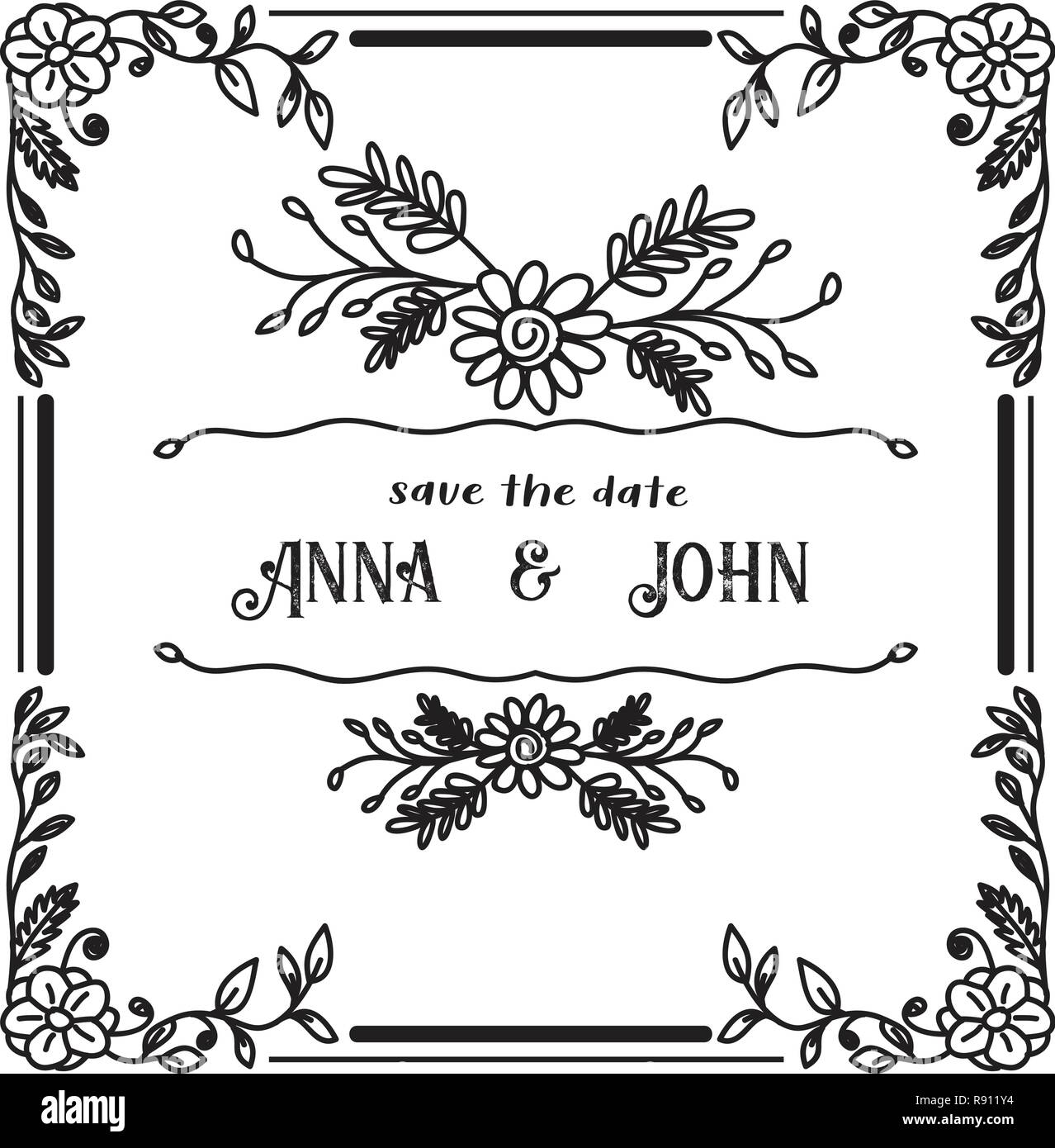 Hand Drawn Flower Template, best for your frame template Stock Vector ...