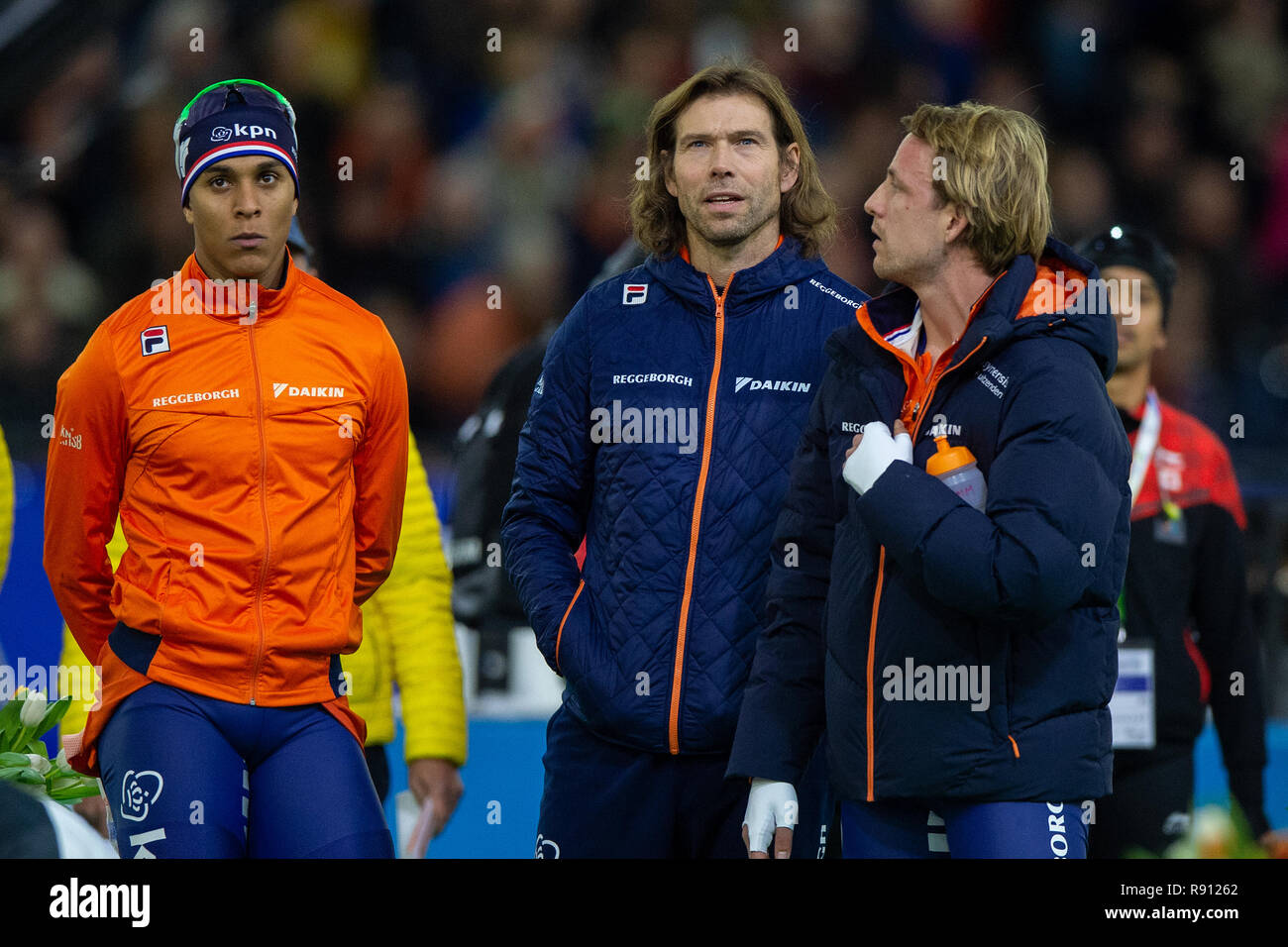 Heerenveen Netherlands 15 December 2018 Speedskating World Cup 500m Dai Dai Ntab Gerard Van Velde Michel Mulder Stock Photo Alamy