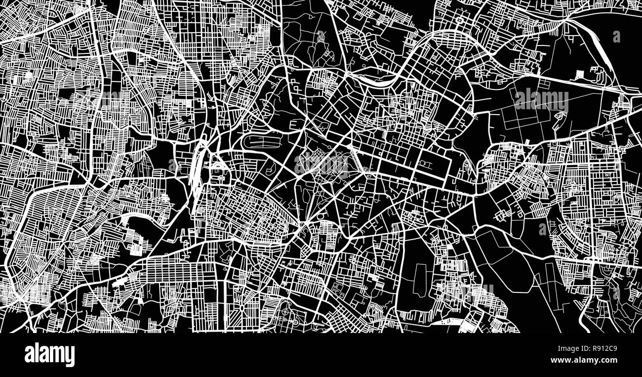 Urban vector city map of Bangalore, India Stock Vector