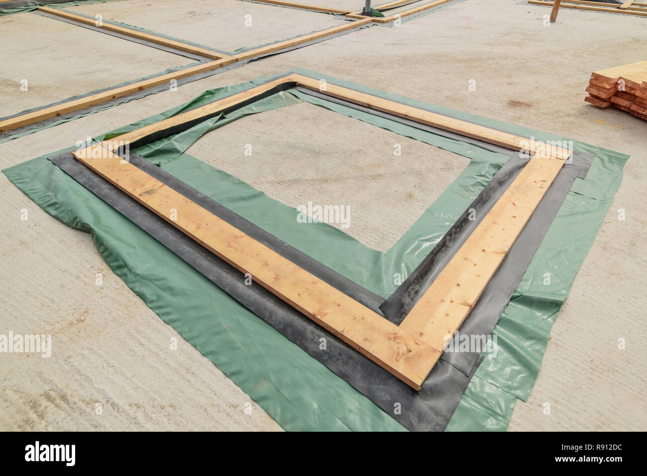 Abstract detail view of concrete slab on a building site Stock Photo ...