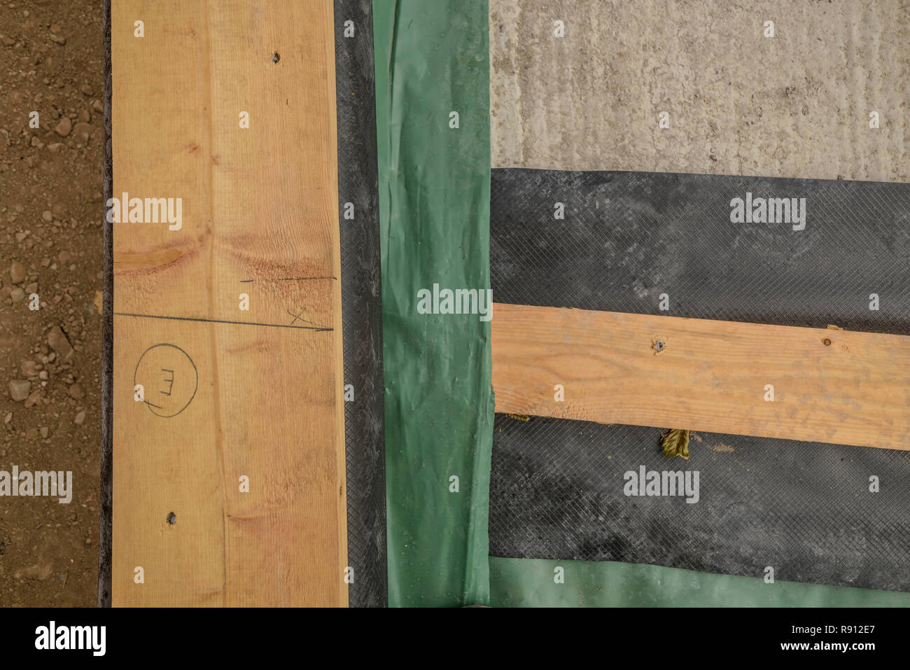 Abstract detail view of concrete slab on a building site Stock Photo ...