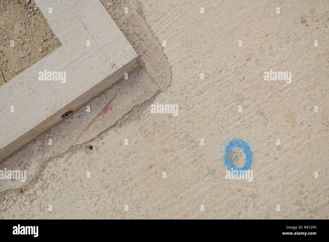 Abstract detail view of concrete slab on a building site Stock Photo ...