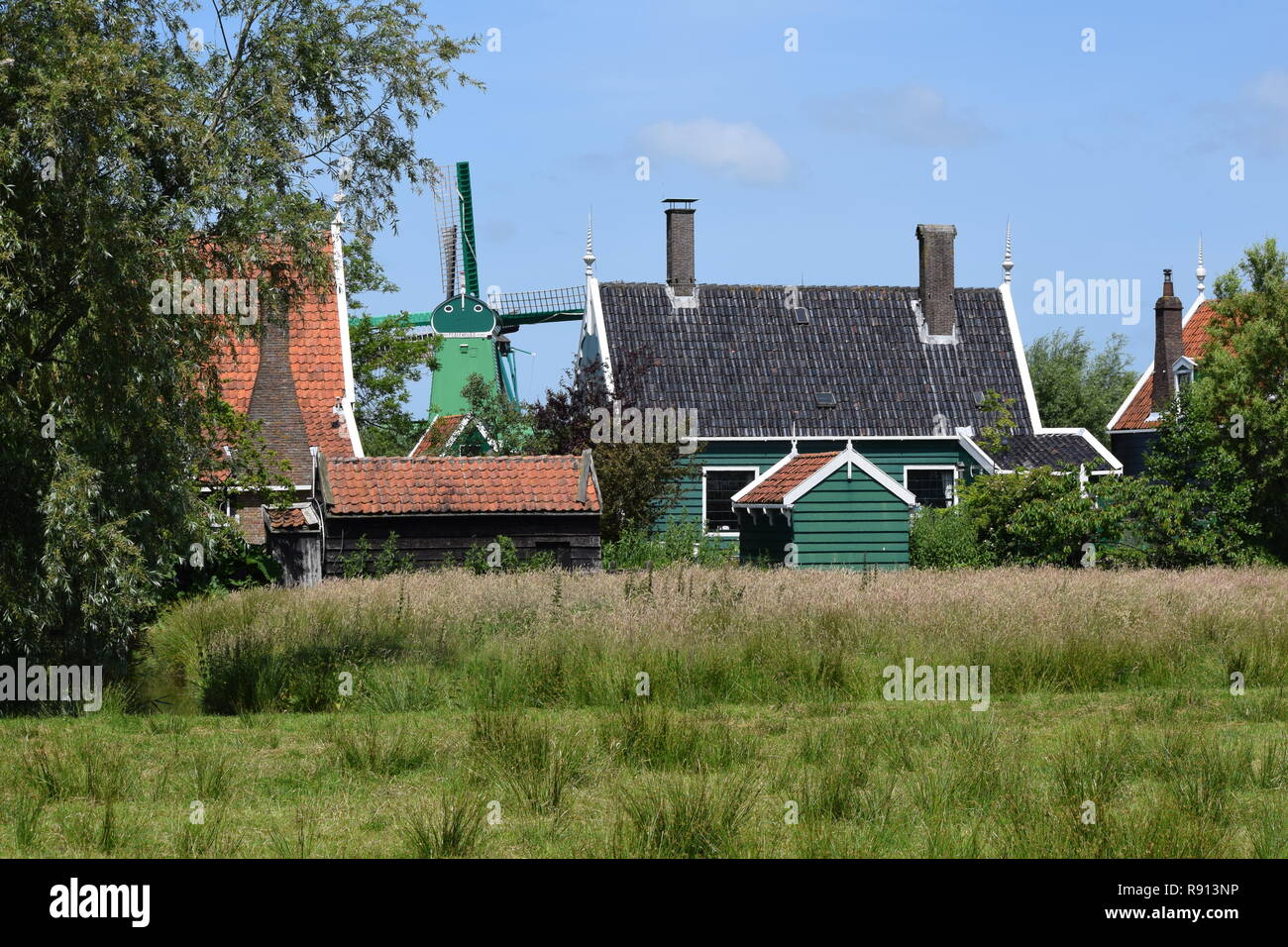 17th Century Wooden House in the Dutch Countryside Stock Photo