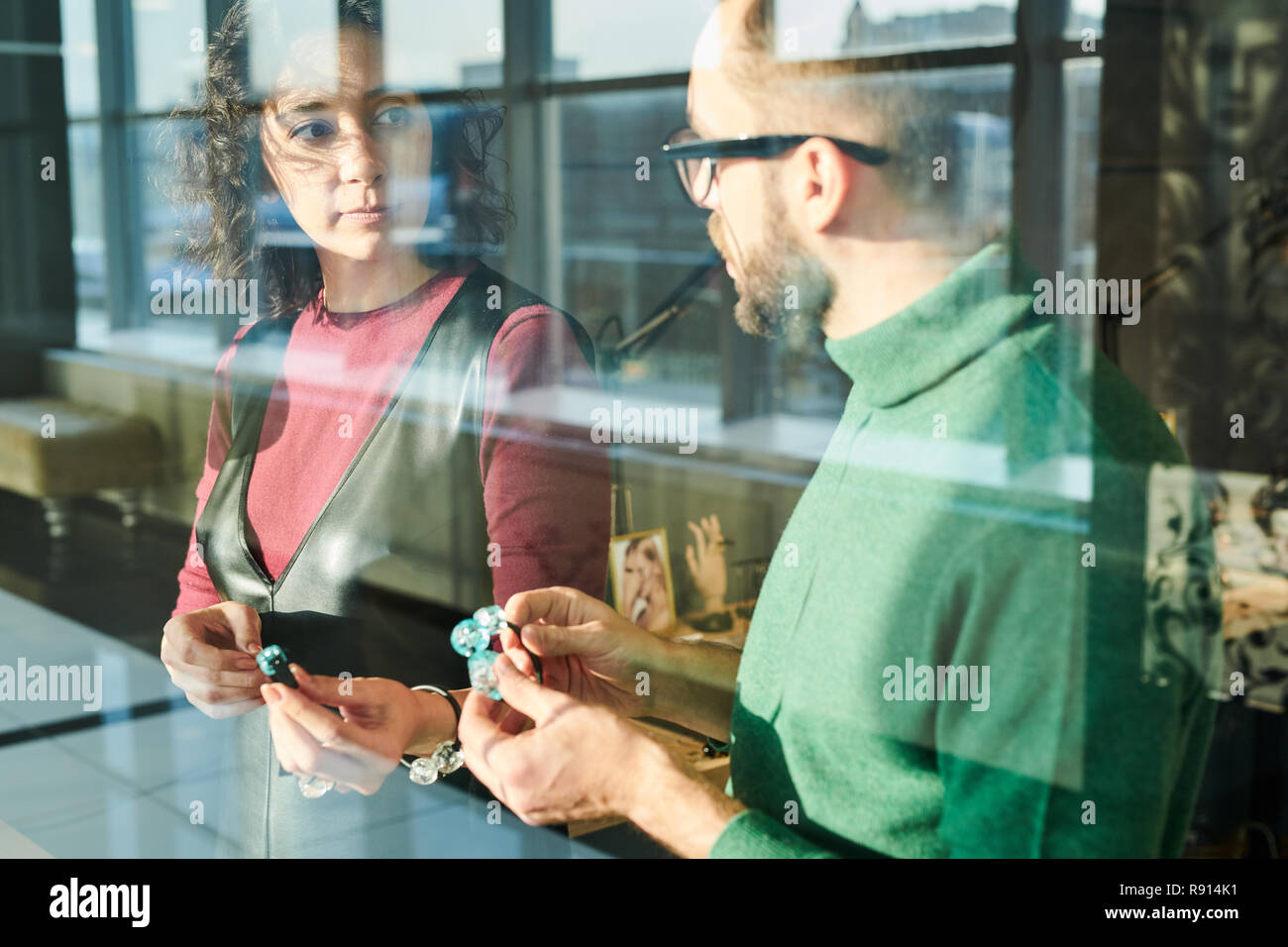 Client Buying Jewelry Stock Photo