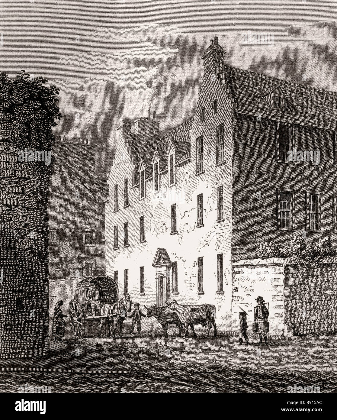 Trades' Maiden Hospital, Edinburgh, Scotland, 19th century, Views in Edinburgh by J. & H. S. Storer Stock Photo