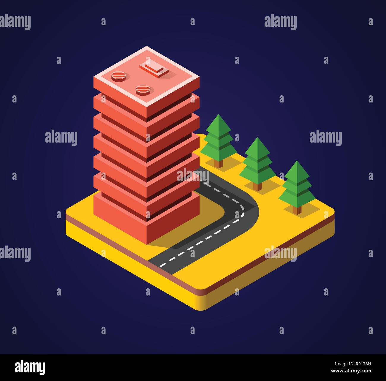 Colorful 3D isometric icon city of skyscrapers Stock Vector Image & Art ...