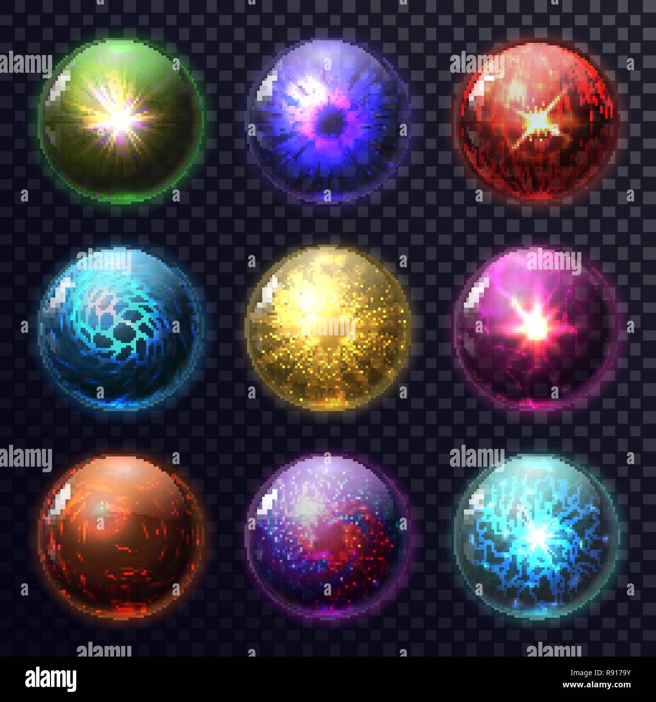 Magic spheres or balls for future Stock Vector