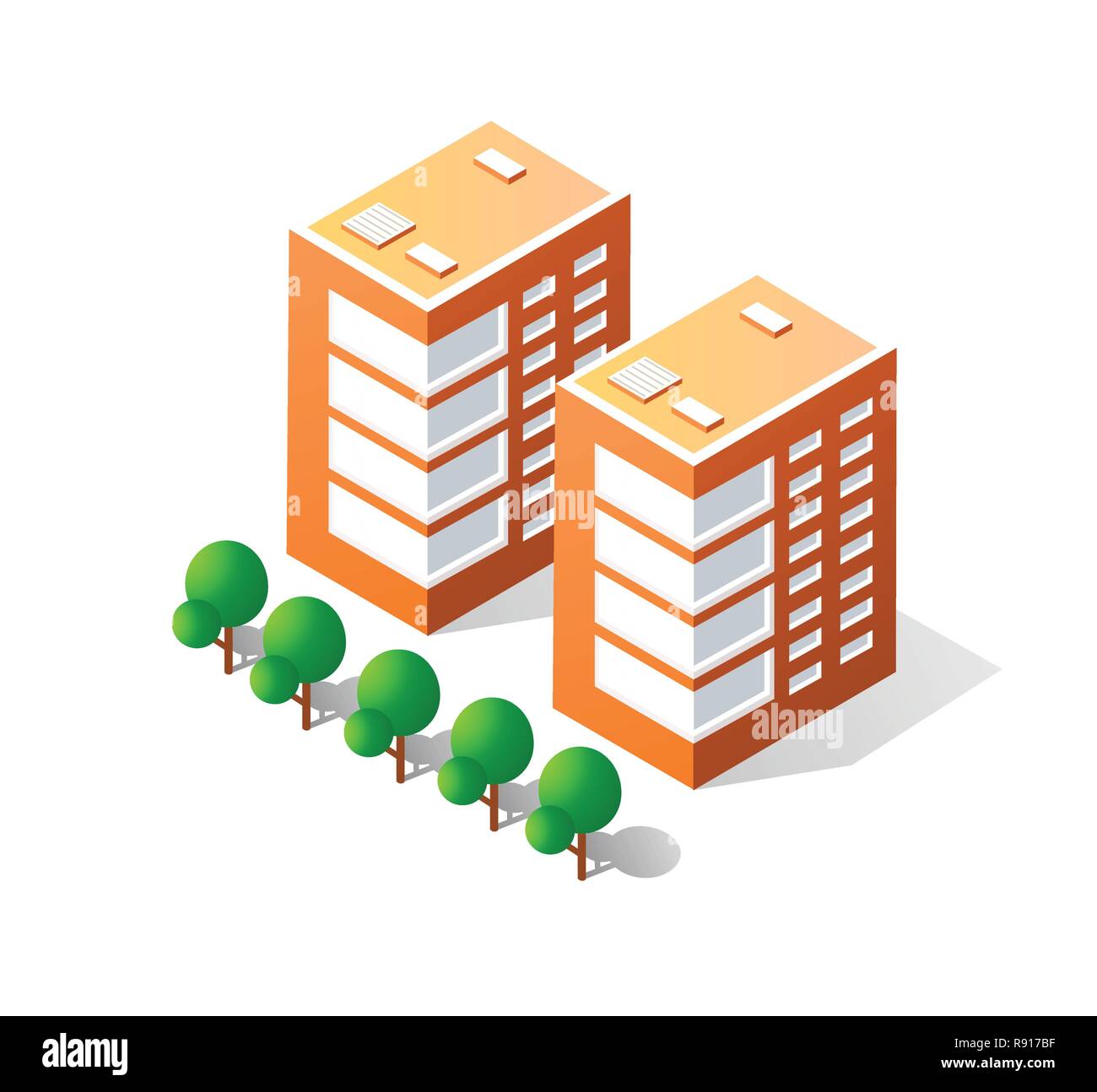 Colorful 3D isometric icon city of skyscrapers Stock Vector Image & Art ...