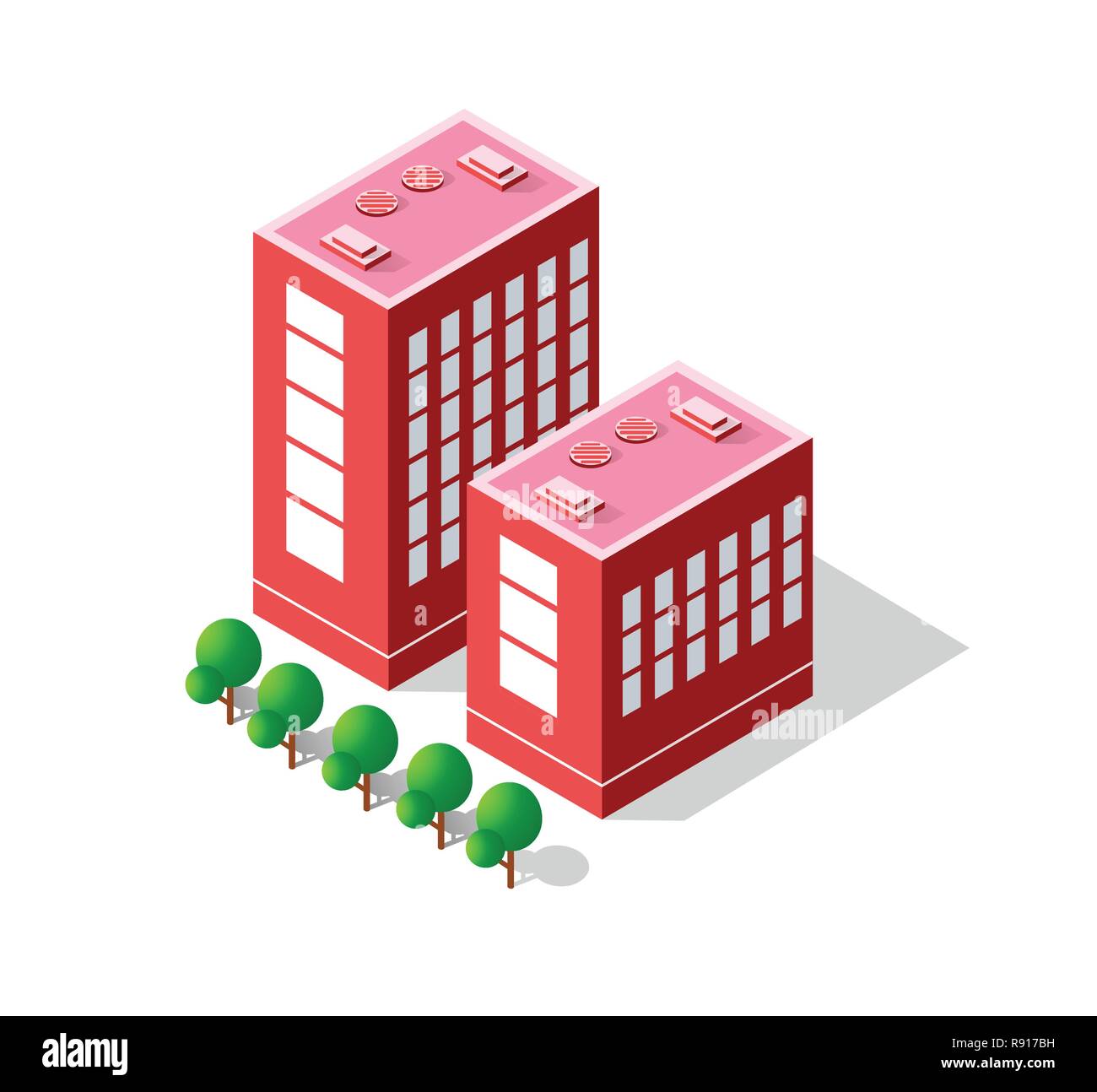 Colorful 3D isometric icon city of skyscrapers Stock Vector Image & Art ...