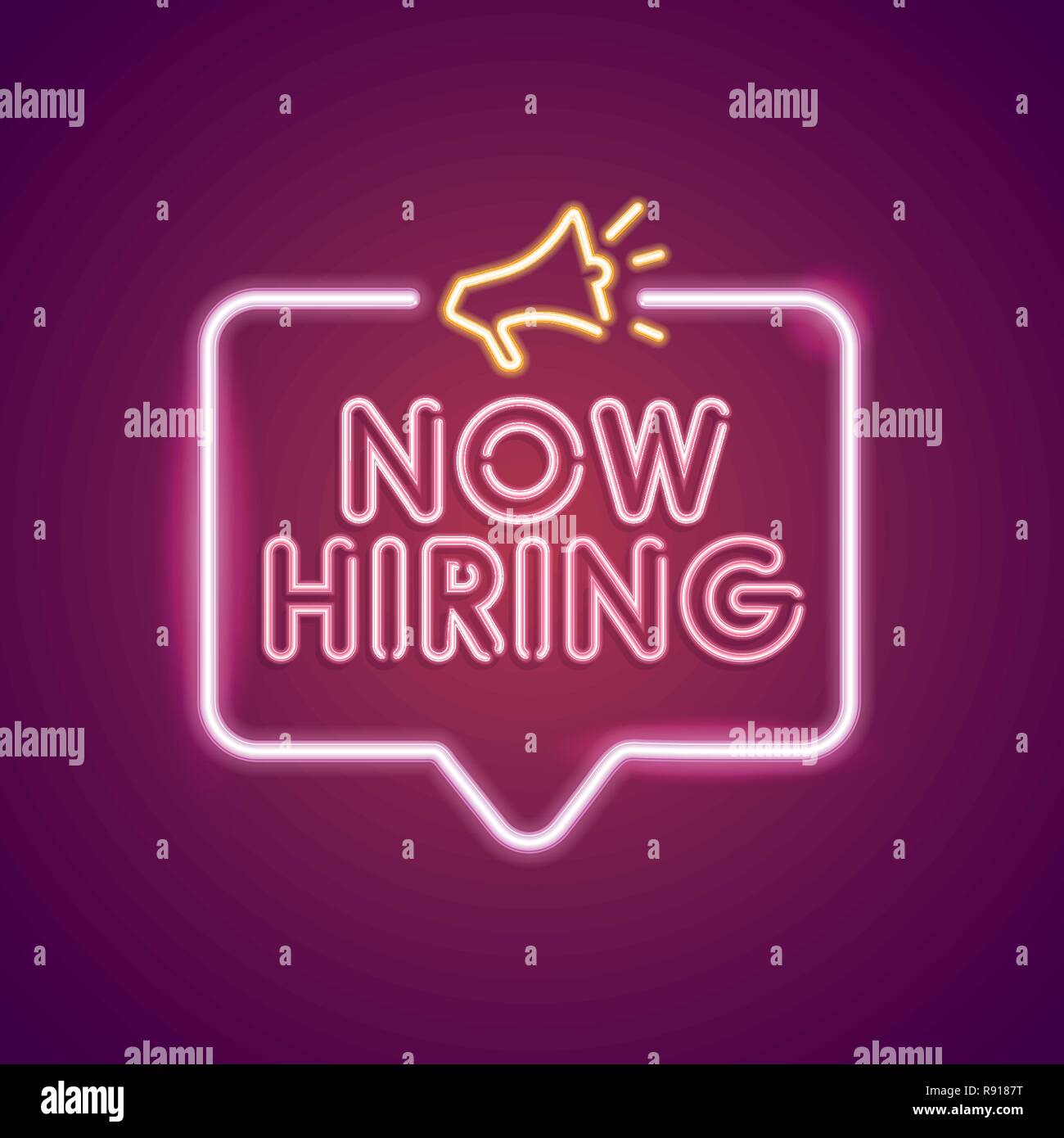 Now Hiring neon employment sign Stock Vector Image & Art Alamy