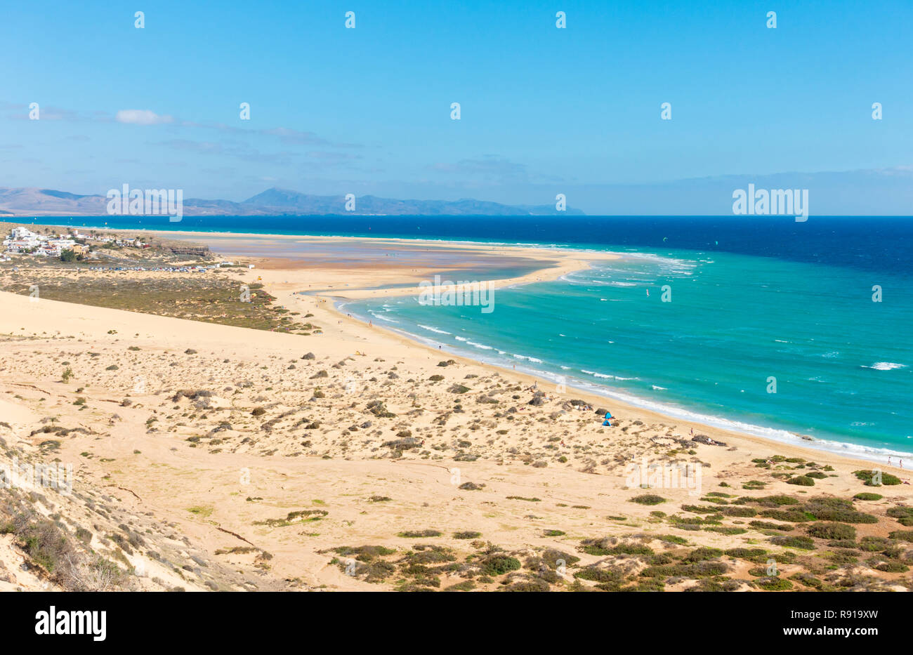 View over Sotavento beach, Costa Calma, Fuerteventura, Canary Islands,  Spain Stock Photo - Alamy