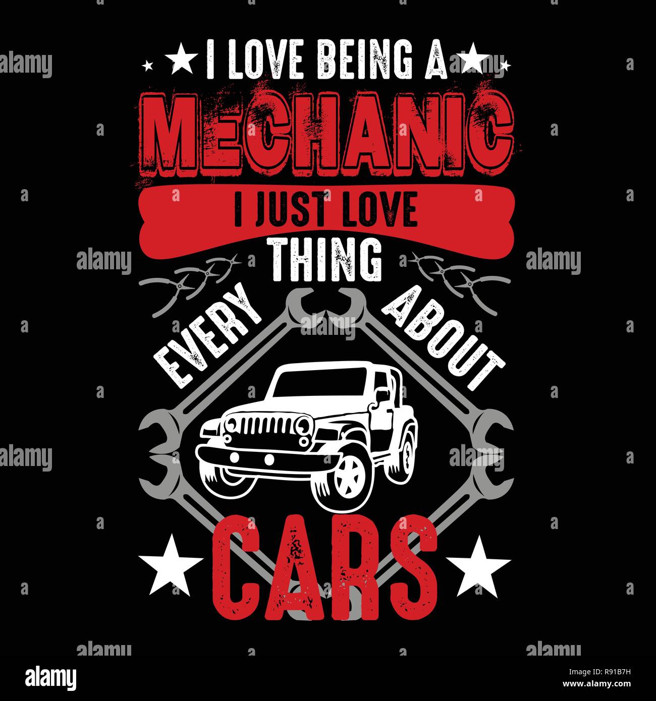 I love being a mechanic. Mechanic quote and saying Stock Vector Image
