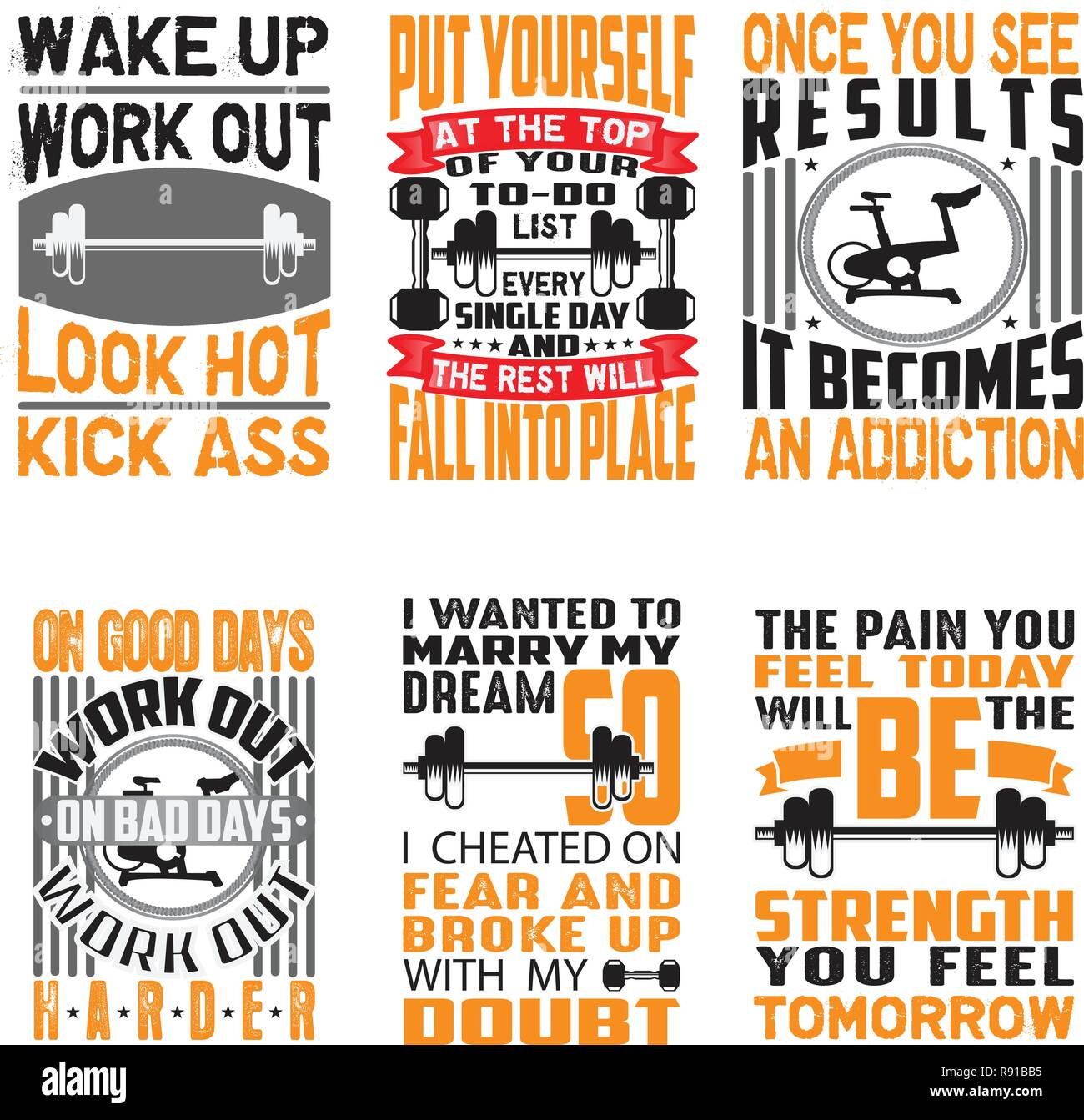Fitness Quote and Saying Set for Graphic Goods Stock Vector Image & Art ...