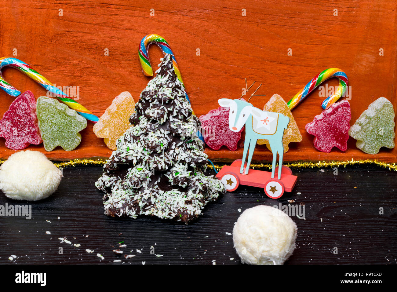 New Year Christmas Card Gingerbread Christmas Tree Cookies