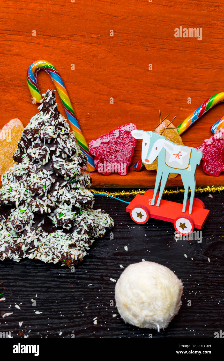 New Year Christmas Card Gingerbread Christmas Tree Cookies