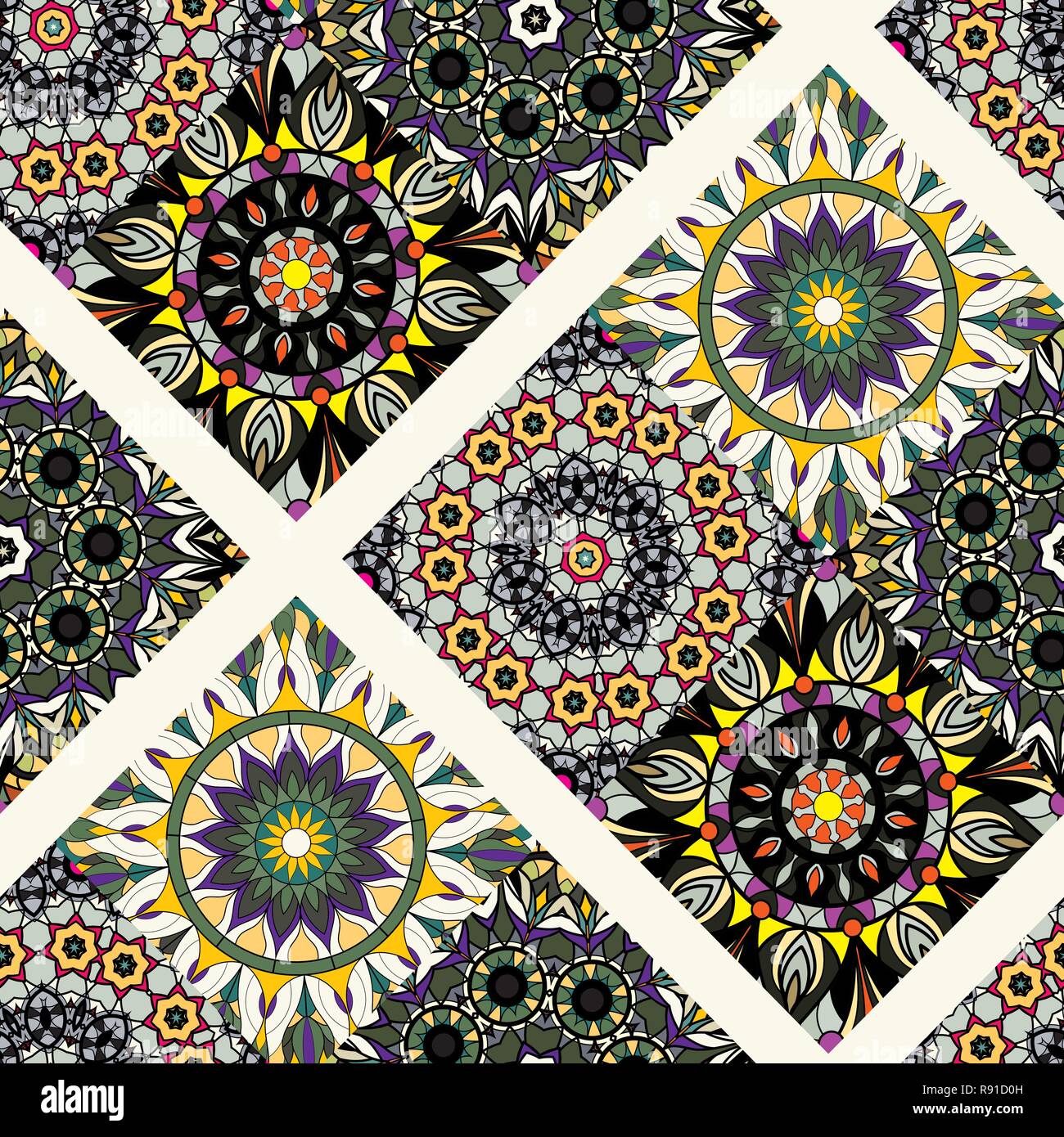 Seamless repeating mandala background Stock Vector Image & Art - Alamy