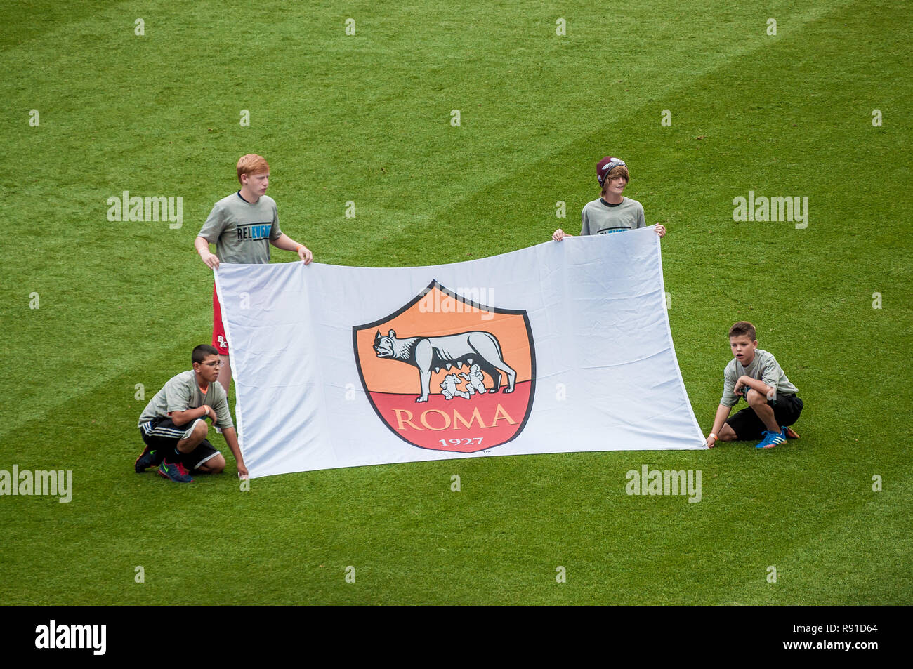 Manchester United vs AS Roma in Denver. Stock Photo