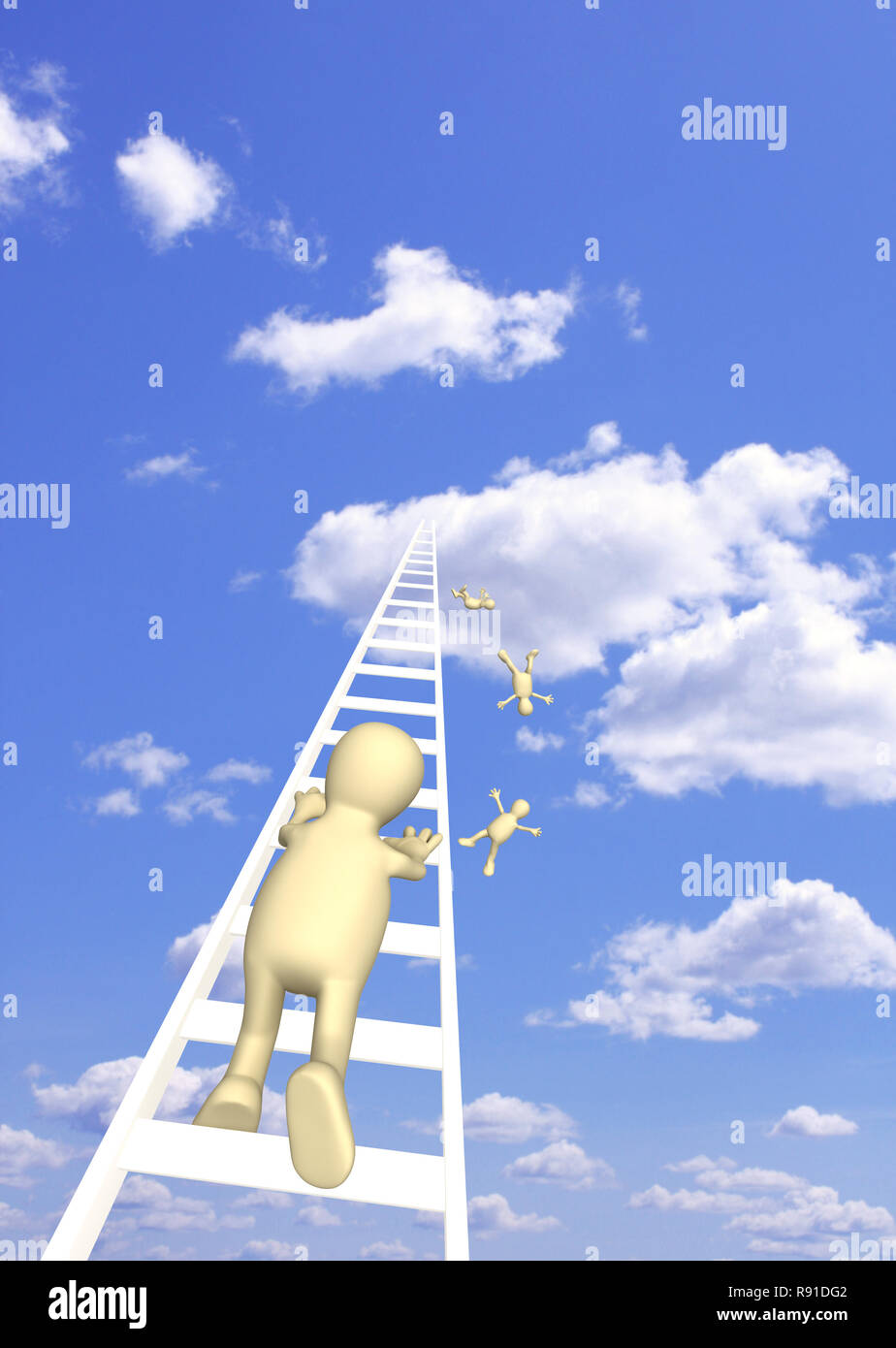 Puppet Rising Drawing 3d puppet, rising in the sky Stock Photo - Alamy