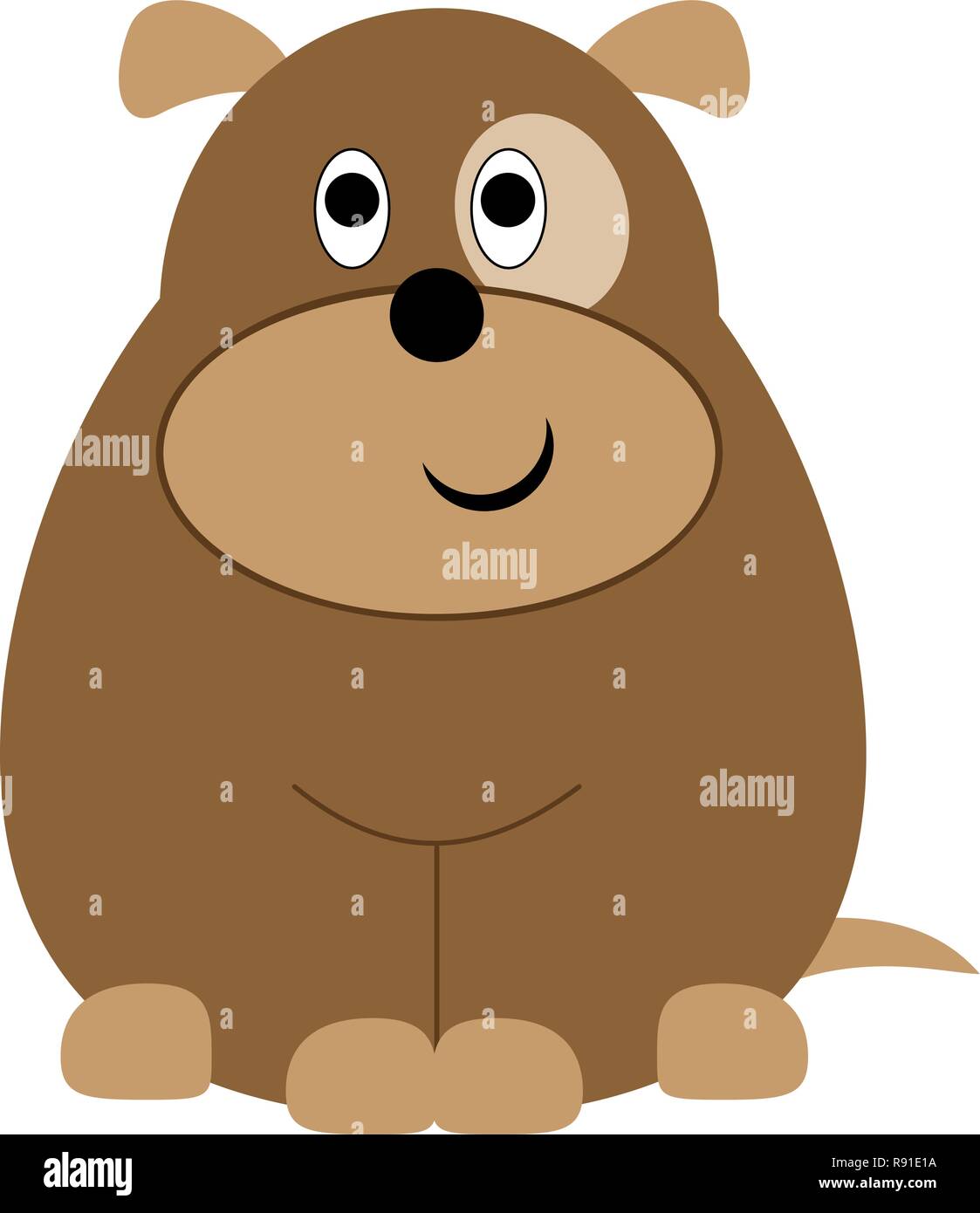 Cute Fat Dog Drawing Stock Vector Image Art Alamy