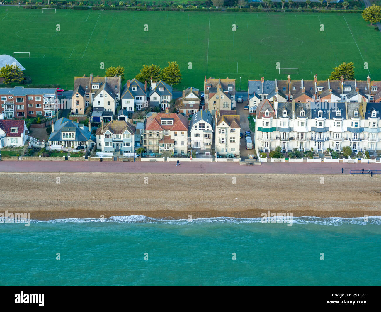 Aerial views from Marine Parade, Hythe, Kent Stock Photo Alamy