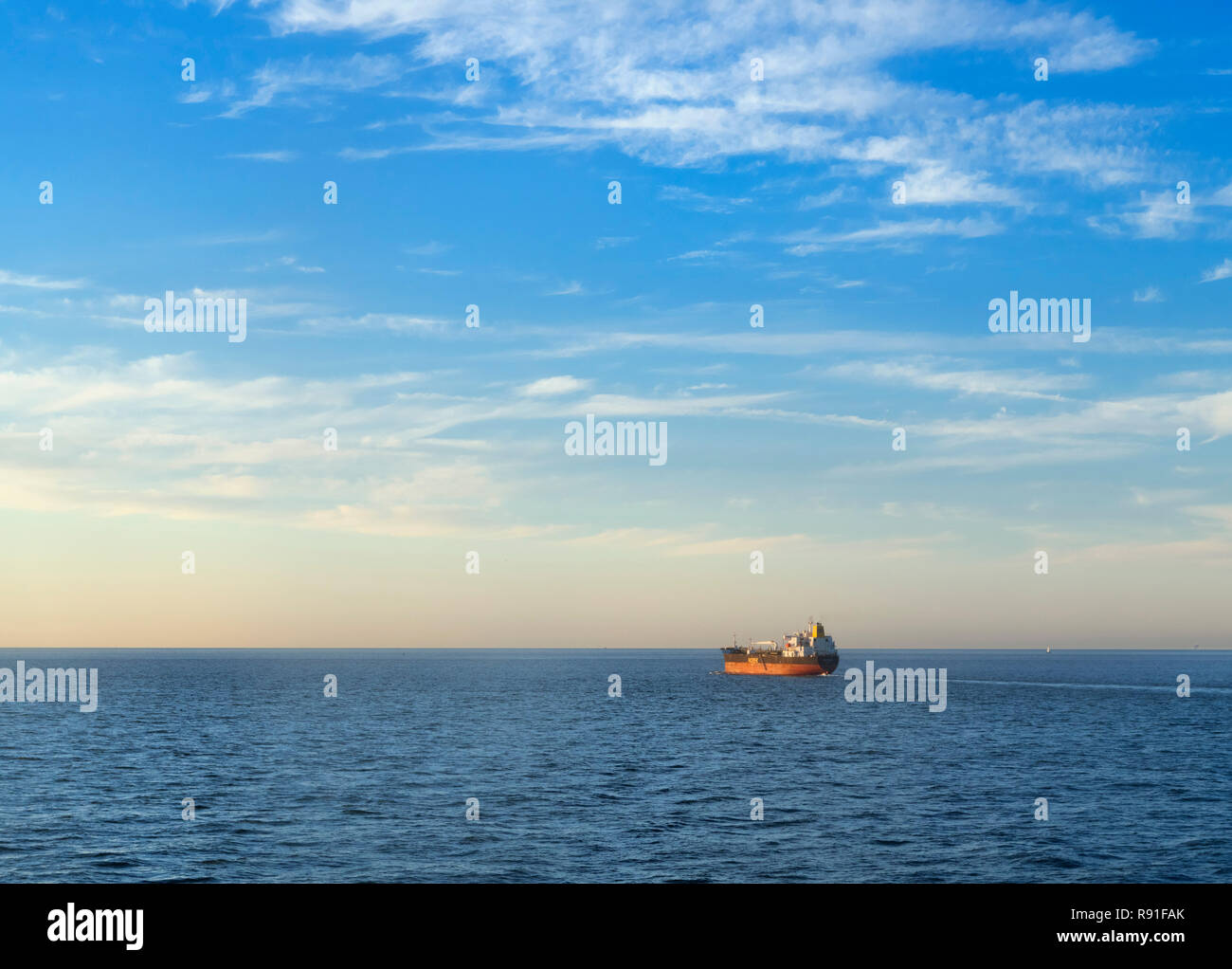 Arctic Breeze chemical / oil tanker on the North Sea, Europe Stock Photo
