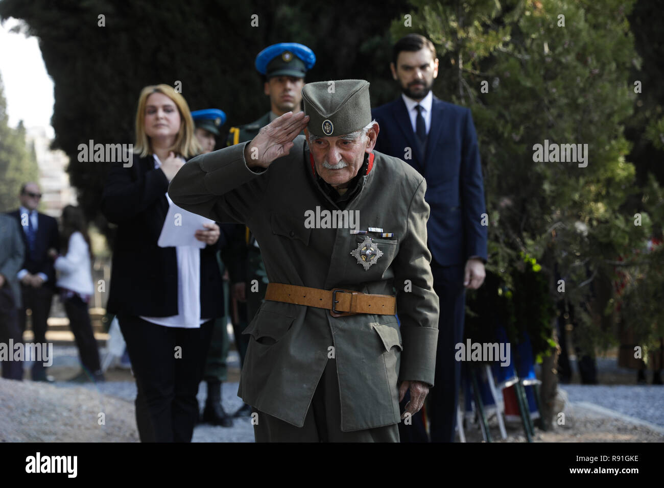 Dorde Mihailovic, the keeper of 'Zeitenlik' Allied Cemeteries, Thessaloniki, Greece Stock Photo