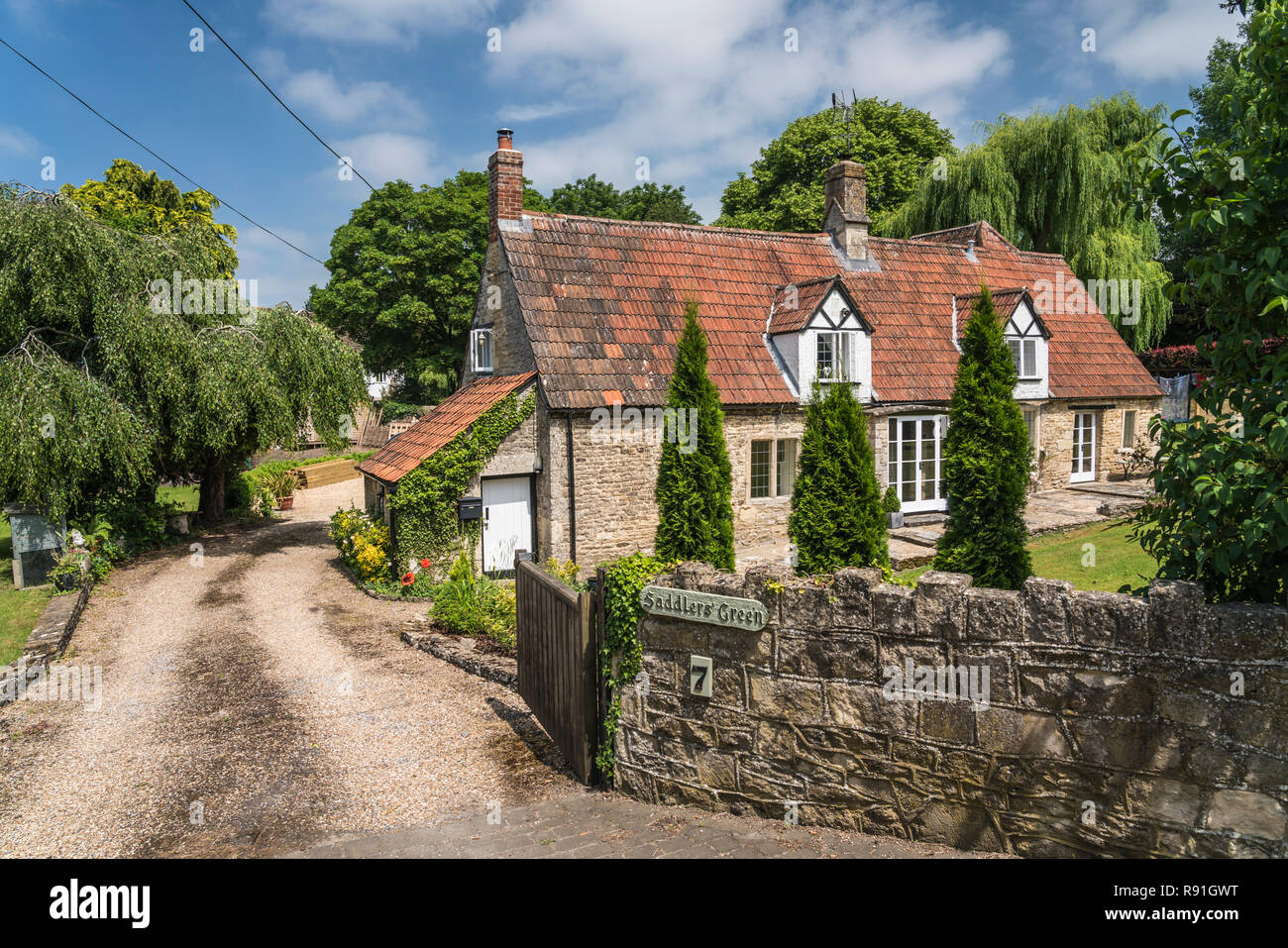 A cottage in the countryside near Corsham, Wiltshire, England Stock