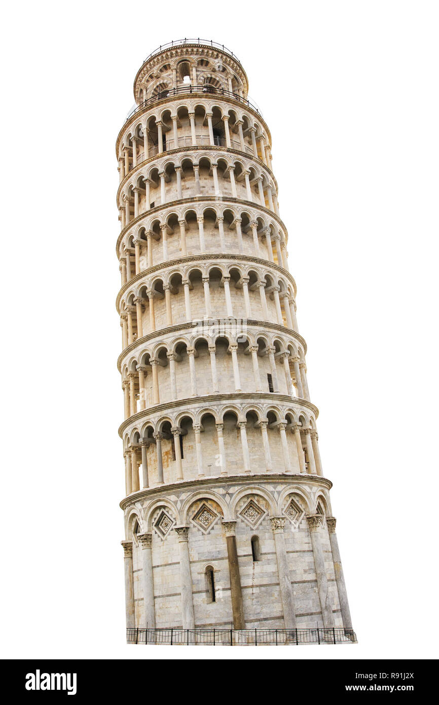 pisa tower isolated on a white background Stock Photo - Alamy