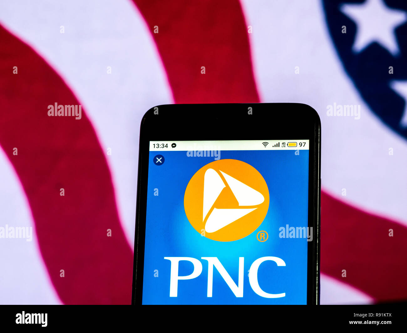 Pnc Financial Services Bank Holding Company Logo Seen Displayed On