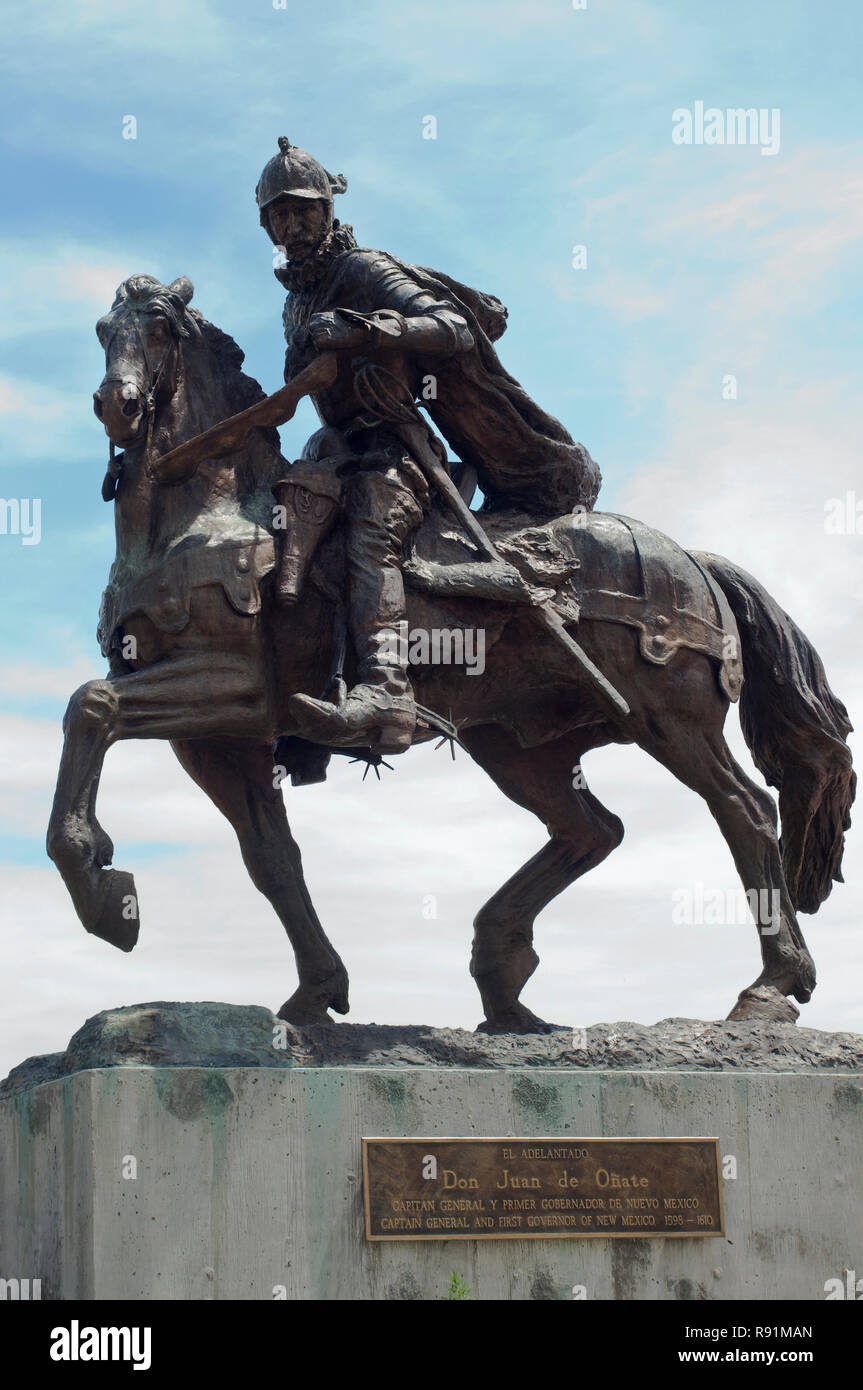 Don Juan de Onate Memorial in New Mexico, which he colonized for Spain. Digital photograph Stock Photo