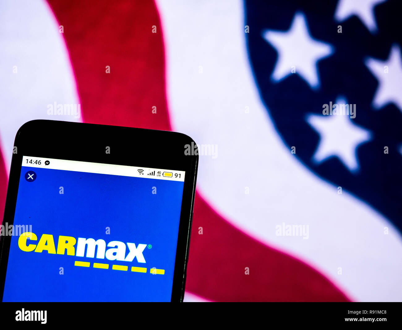 CarMax Company logo seen displayed on smart phone Stock Photo Alamy
